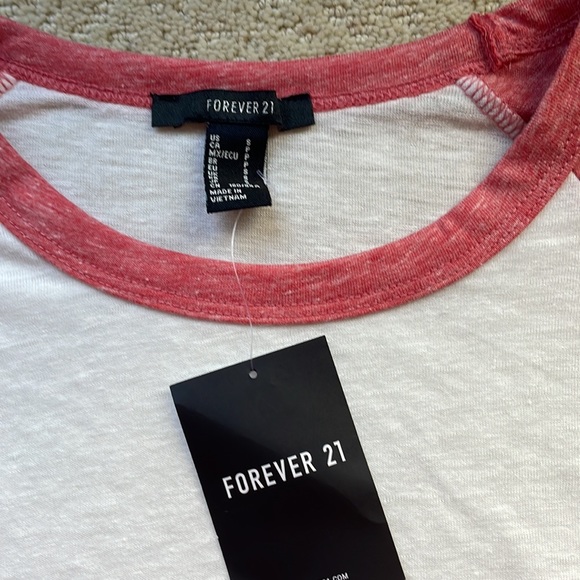 NWT Forever 21 baseball long sleeve top - Picture 2 of 3